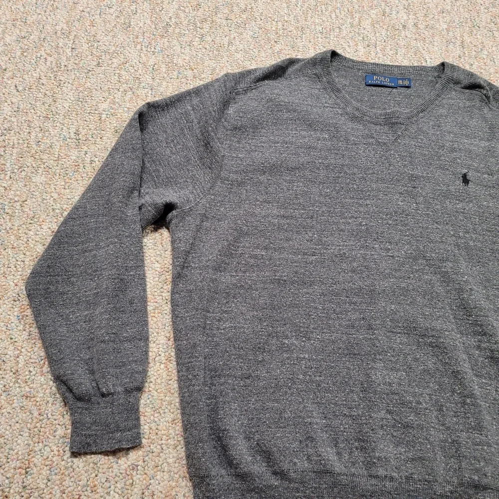 Polo Ralph Lauren Sweater Mens 2XL Gray Crewneck Knit Pullover Pony Rugby XXL